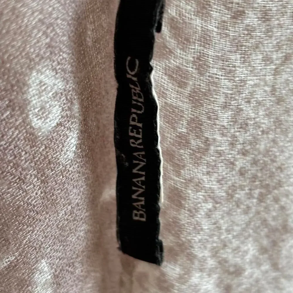 Banana Republic Taupe Floral Print Scarf